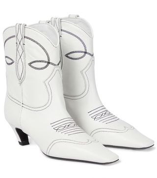 Khaite + Dallas Leather Cowboy Boots