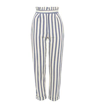 Topshop + Stripe Ruffle Peg Trousers
