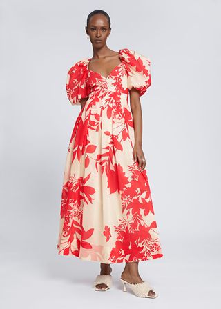 & Other Stories + Voluminous Pleated Detail Maxi Dress