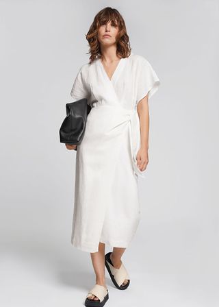 & Other Stories + Linen Wrap Midi Dress