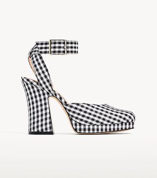 Zara + Gingham High Heel Platform Shoes