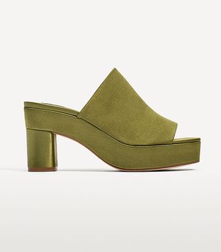 Zara + High Heel Satin Mules