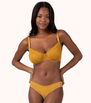 Lively + The Unlined Lace Bra in Turmeric