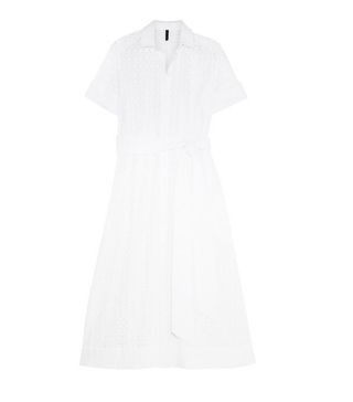 Lisa Marie Fernandez + Broderie Anglaise Cotton Shirt Dress