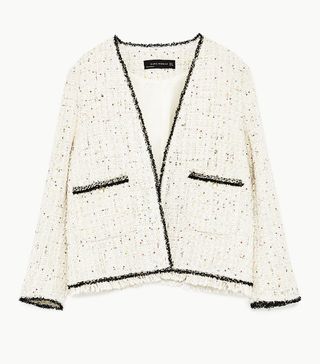 Zara + Sequinned Tweed jacket