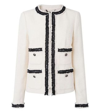 L.K.Bennett + Charl Cream Cotton Mix Jacket