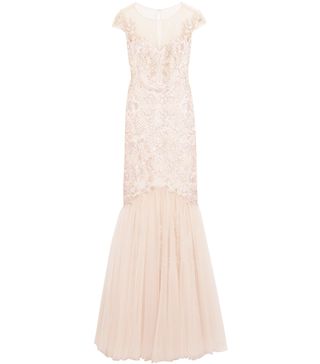 Marchesa Notte + Embroidered Embellished Tulle Gown