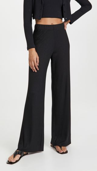 Enza Costa + Viscose Rib Straight Leg Pants