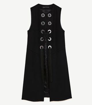Zara + Long Waistcoat With Metallic Details