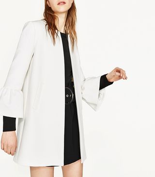 Zara + Coat With Frilled Cuffs