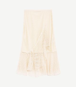 Zara + Mesh Skirt With Frills