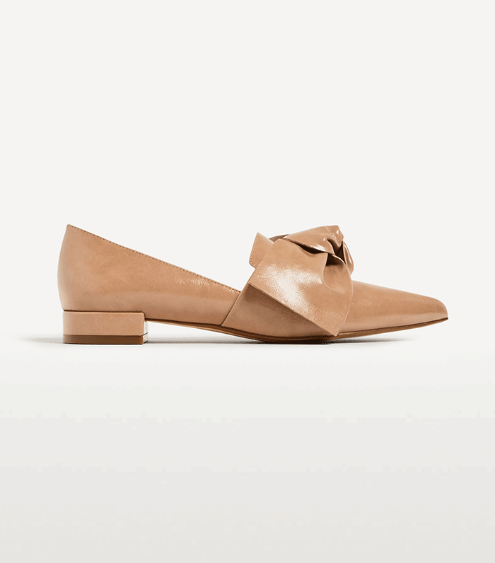 Zara + Flat Shoes With Bow Detail