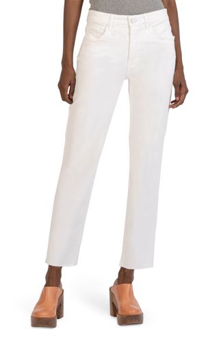 Kut From the Kloth + Rachael Fab Ab High Waist Raw Hem Mom Jeans