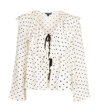 Topshop + Polka Dot Bed Blouse