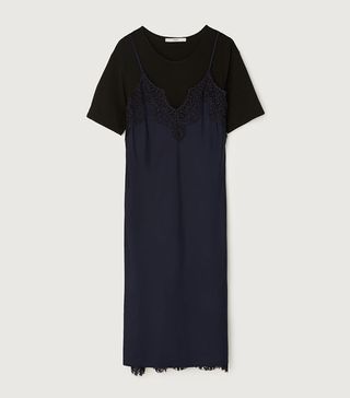 Uterque + Lace Dress Over T-Shirt