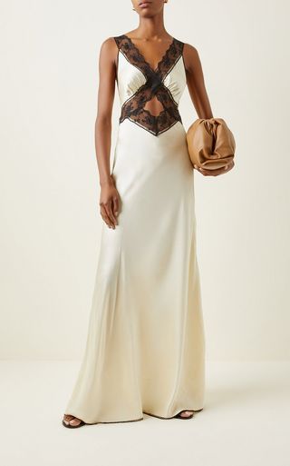 SIR the Label + Willa Lace-Trimmed Cutout Silk Maxi Dress