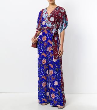 Diane von Furstenberg + Wrap Front Floral Jumpsuit