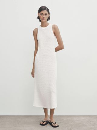 Massimo Dutti + Textured Midi Dress