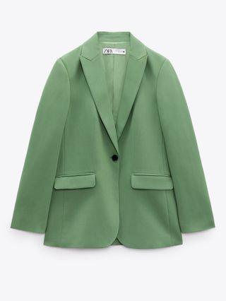 Zara + Straight Buttoned Blazer