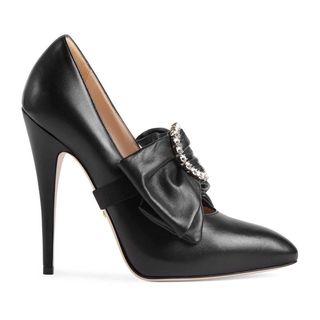 Gucci + Leather Pump With Removable Leather Bow