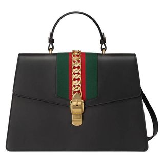 Gucci + Sylvie Leather Maxi Top Handle Bag
