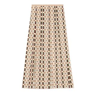 Gucci + Silk Skirt With Web Kisses Print
