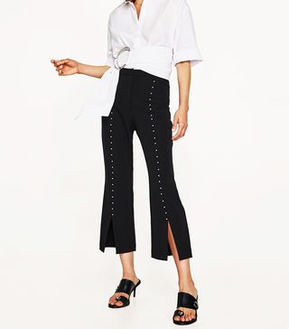 Zara + Pearl Studded Trousers With Slits