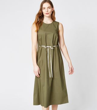 Warehouse + Drawstring Waist Midi Dress