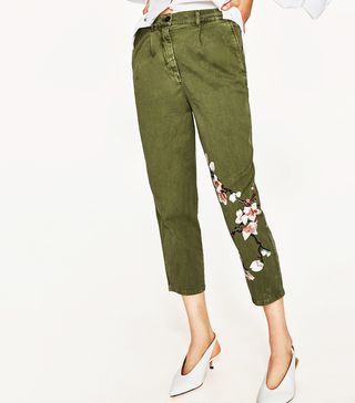 Zara + Khaki Chino Trousers