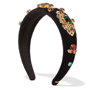 Dolce & Gabbana + Embellished Velvet Headband