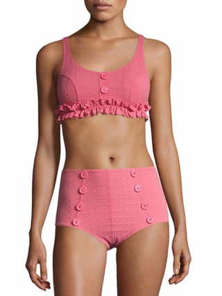 Lisa Marie Fernandez + Two-Piece Colby Ruffle Button Bikini