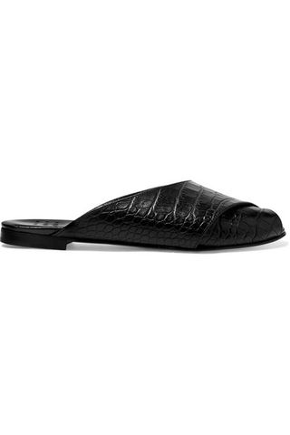 Trademark + Pajama Croc-Effect Leather Sandals