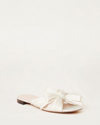 Loeffler Randall + Daphne Bow Flat Sandal Shimmer