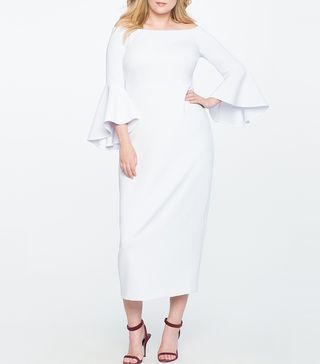 Eloquii + Off the Shoulder Flare Sleeve Gown