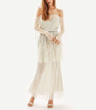 Tosphop Bride + Cutwork Lace Bardot Bridal Dress