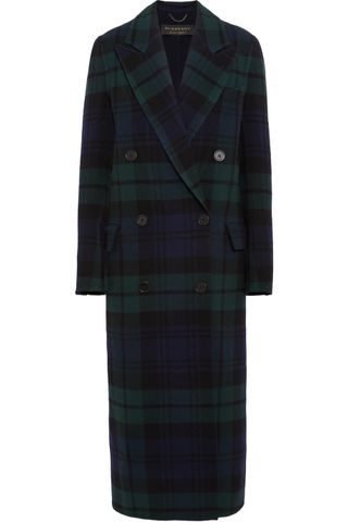 Burberry + Double-Breasted Tartan Wool and Cashmere-Blend Coat