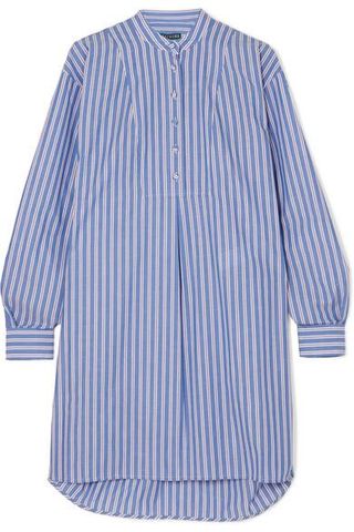 AlexaChung + Striped Cotton-Poplin Shirt Dress