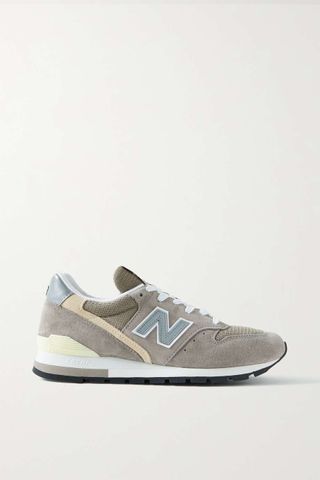 New Balance + 996 Suede and Mesh Sneakers