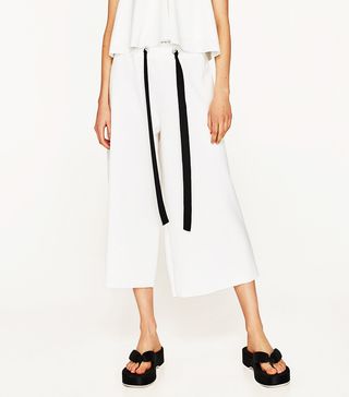 Zara + Culottes With Contrasting Bow