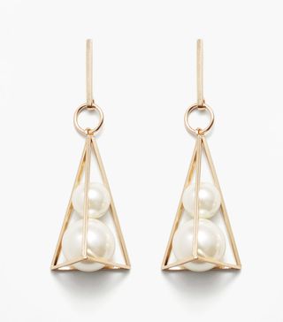 Mango + Geometric Pearl Earrings