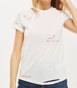 Tee & Cake + Never Look Back Distressed T-Shirt