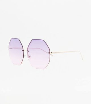 Urban Outfitters + Oversized Hexagon Gradient Lens Sunglasses