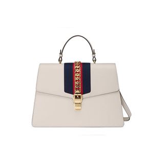Gucci + Sylvie Leather Maxi Top Handle Bag