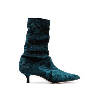 Tibi + Harper Crushed Velvet Boots