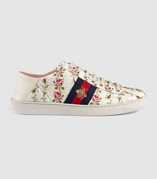 Gucci + Ace Rose Print Low-Top Sneakers