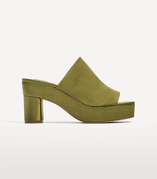 Zara + High Heel Satin Mules