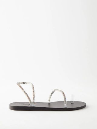 Ancient Greek Sandals + Irina Crystal-Embellished Leather Sandals