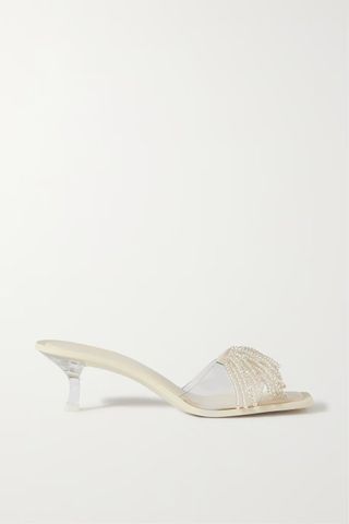 Cult Gaia + Uma Fringed Crystal-Embellished PVC Mules