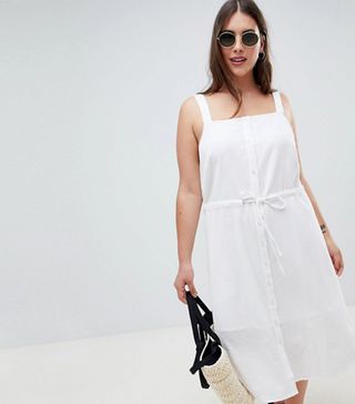 ASOS Curve + Button Through Casual Midi Dress