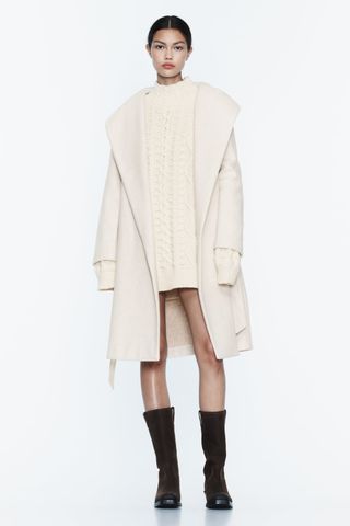 Zara + Soft Hooded Coat